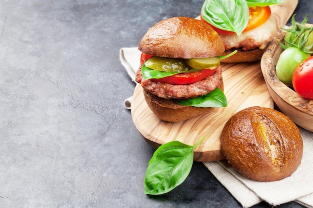 Homemade burgers