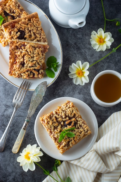 Homemade cake with fruit jam