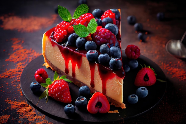 Homemade cheesecake with fresh