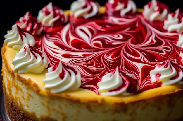 Homemade Cheesecake with Raspberry Swirls Sweet and Tangy Flavor Combination