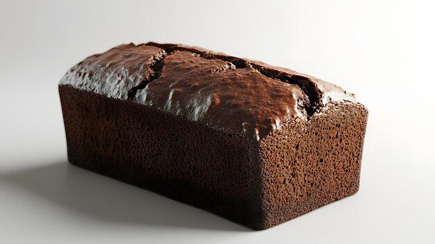 Photo homemade chocolate banana loaf cake with photorealistic style