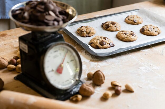 Photo homemade chocolate chip cookies food photography recipe