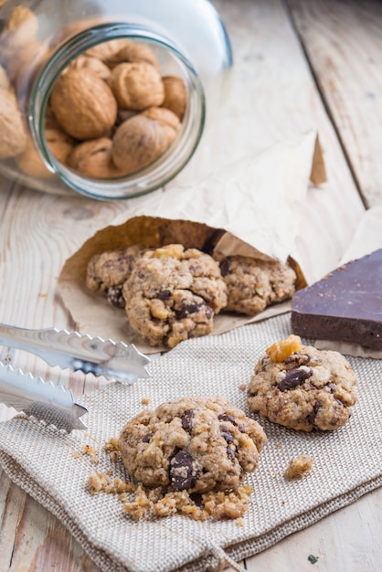 Homemade Chocolate Chip Cookies with Walnuts 