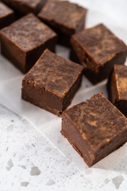 Homemade chocolate peanut butter fudge