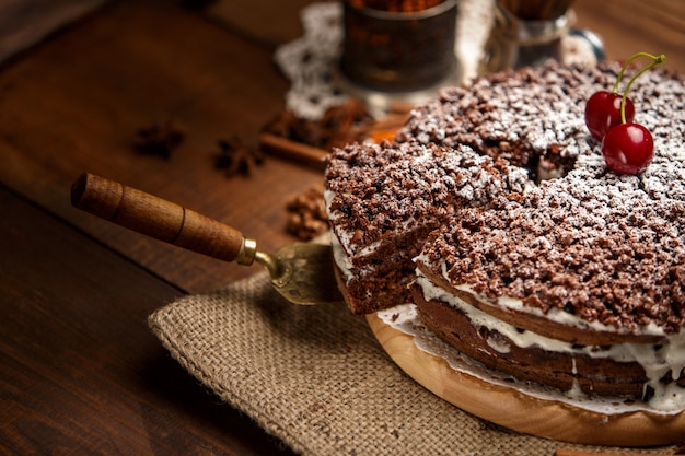 Homemade chocolate pie