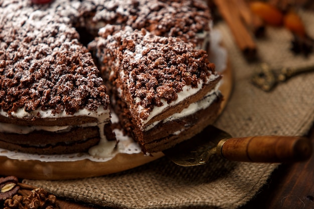 Homemade chocolate pie