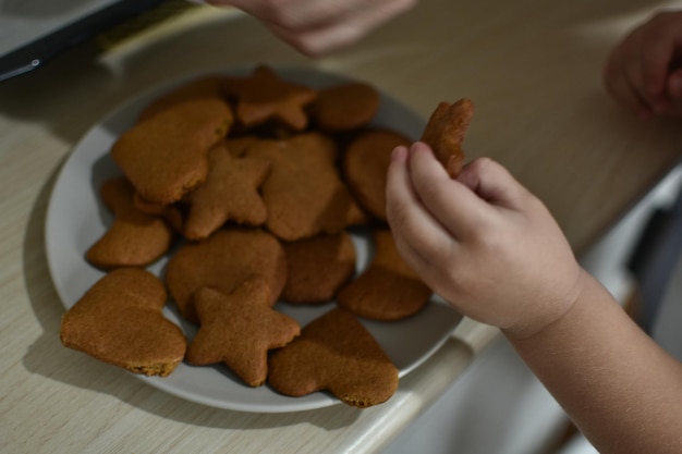 homemade cookies in a child's hand