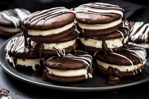 Homemade cookies with cream and chocolate recipe