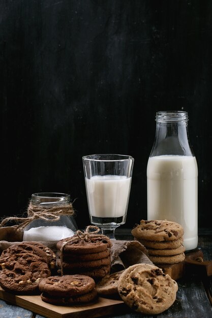 Homemade cookies with milk