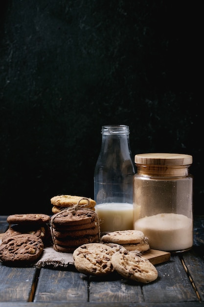 Homemade cookies with milk