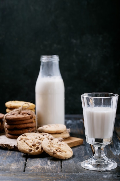 Homemade cookies with milk