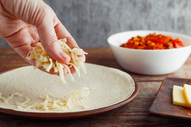 Homemade Cooking Mexican Quesadilla