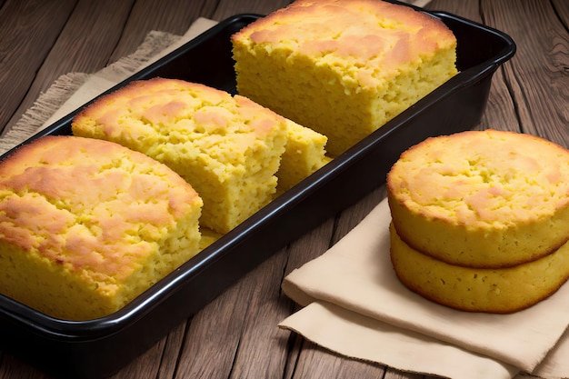 Homemade Corn Bread generative art by AI