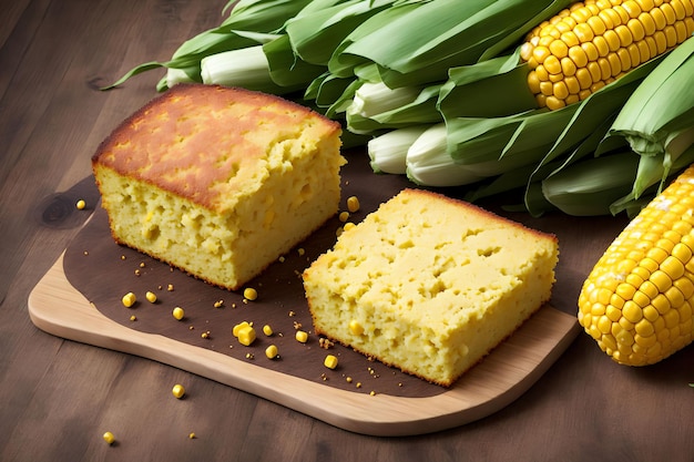 Homemade Corn Bread generative art by AI