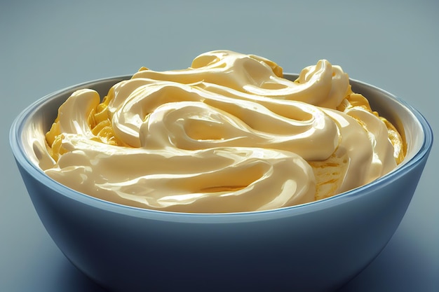 Homemade cream on a saucer Ai generated