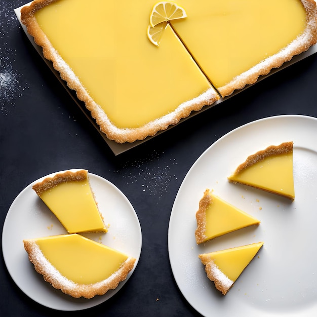 Homemade delicious lemon tart pie generative art by AI