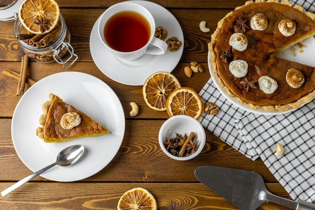 Homemade Delicious Pumpkin Pie made for Thanksgiving