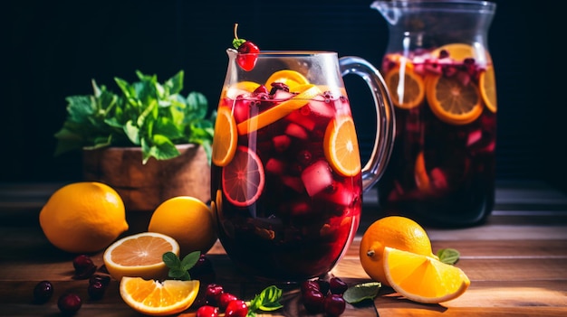 Homemade delicious red sangria