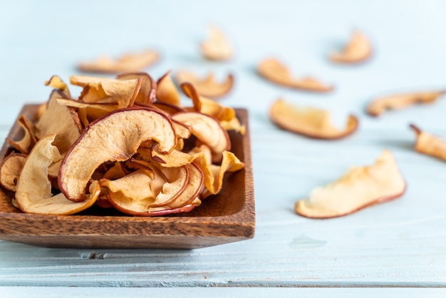 Homemade dried organic apple sliced