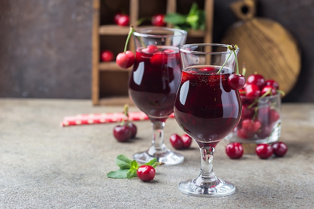 Homemade fresh cherry juice