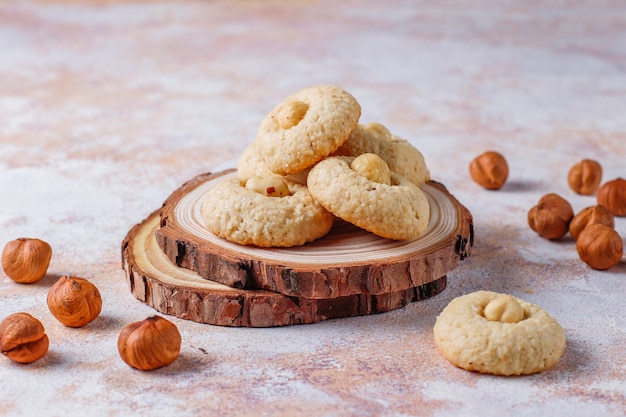 Homemade fresh delicious hazelnut cookies.