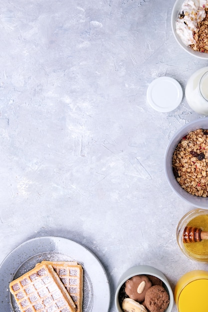 Homemade granola breakfast