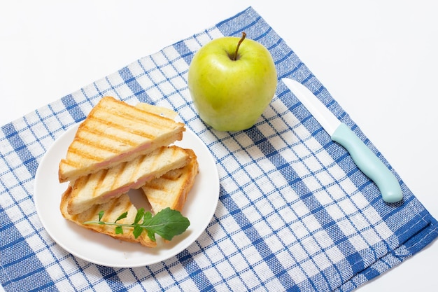 Homemade grilled cheese sandwich for breakfast on plate