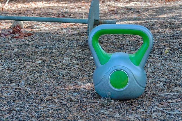 Homemade gym in a garden