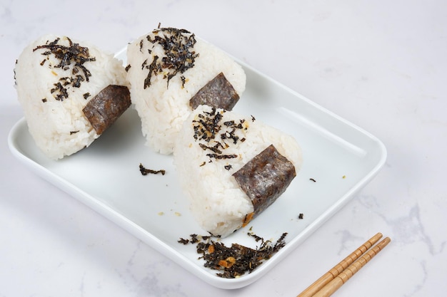 homemade Japanese Onigiri Rice Balls with Nori