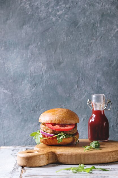 Photo homemade meat burger