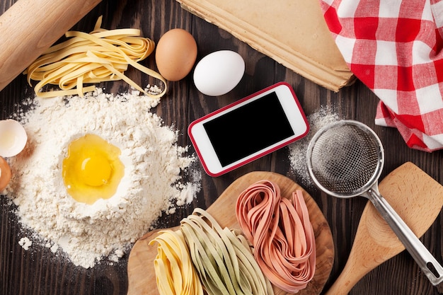 Homemade pasta cooking