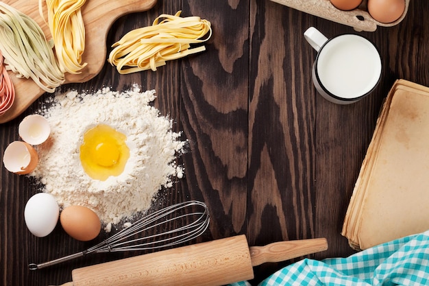 Homemade pasta cooking