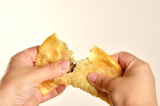 homemade pastry cut with your hands