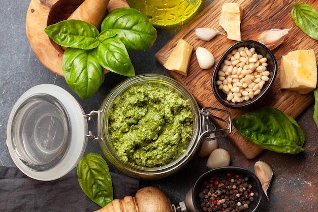 Homemade pesto sauce