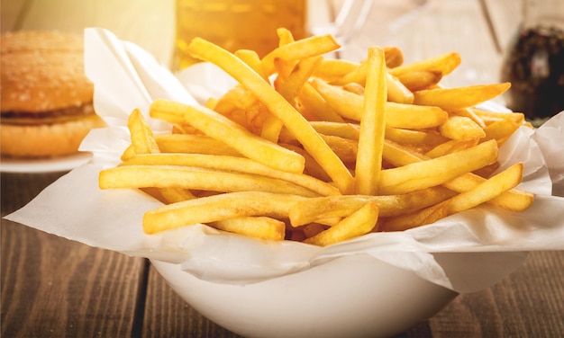 Homemade pile of appetizing french fries