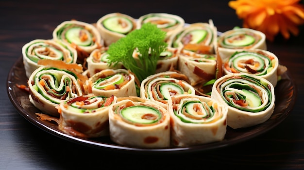 Homemade pinwheel tortilla appetizers