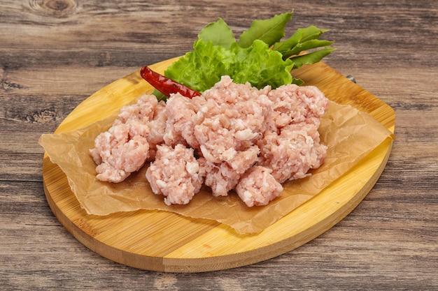 Homemade pork minced meat for cooking