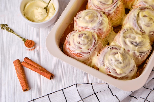 Homemade Pumpkin cinnamon rolls with cream cheese