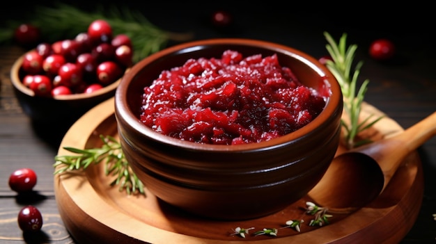 Homemade red cranberry sauce