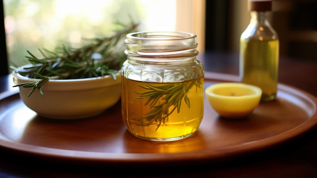 Homemade rosemary simple syrup