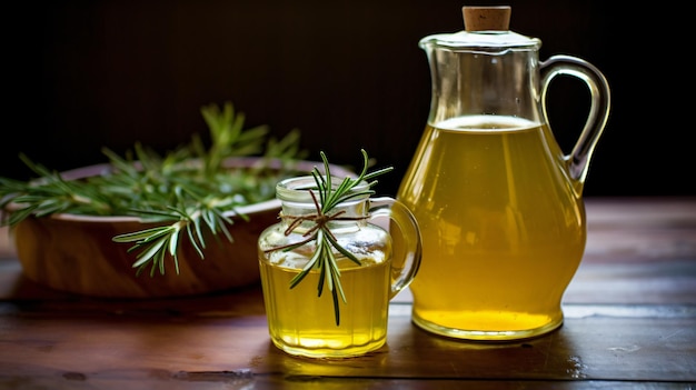 Homemade rosemary simple syrup