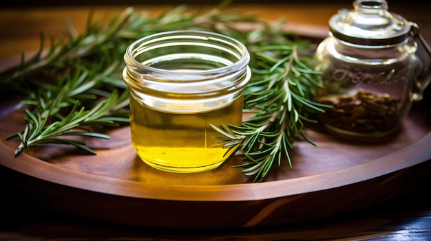 Homemade rosemary simple syrup