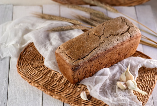 Homemade rye bread for breakfast