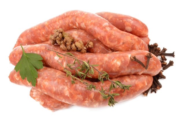 Homemade sausage with spices