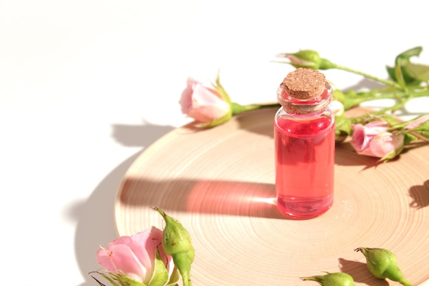 Homemade skincare natural rose water or essential oil product