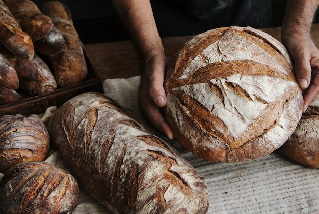 Homemade sourdough bread food photography recipe idea