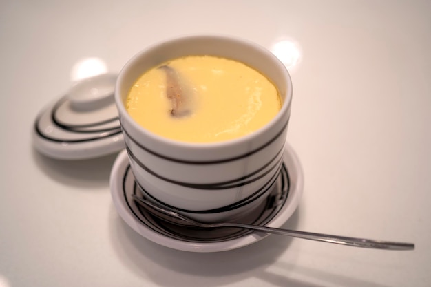 homemade steamed egg with mushroom