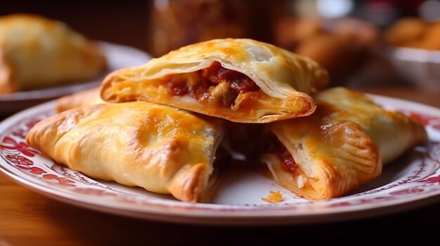 Homemade Stuffed Chicken Empanadas Generative AI