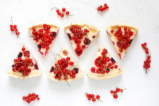 Homemade summer berry tar pie