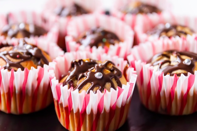 Homemade sweet muffins on a plate